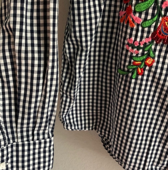 Gibson Latimer Embroidered Blouse Sz S - Picture 4 of 7